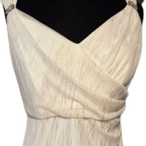 NWT Vintage Deadstock R&M Richard’s White Gown with Silver Glitter Accents 16W